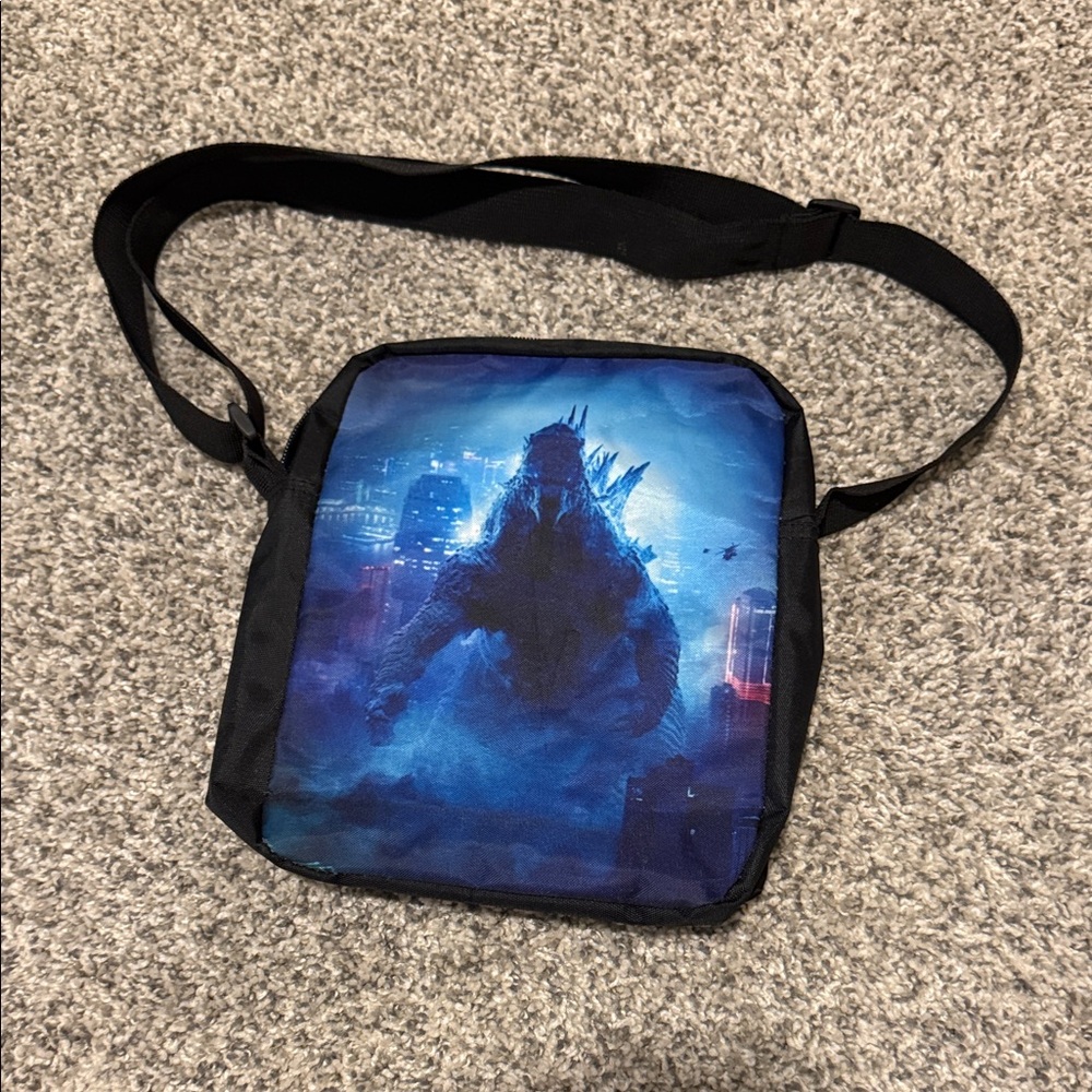 Blue Godzilla Graphic Crossbody Bag - Unbranded